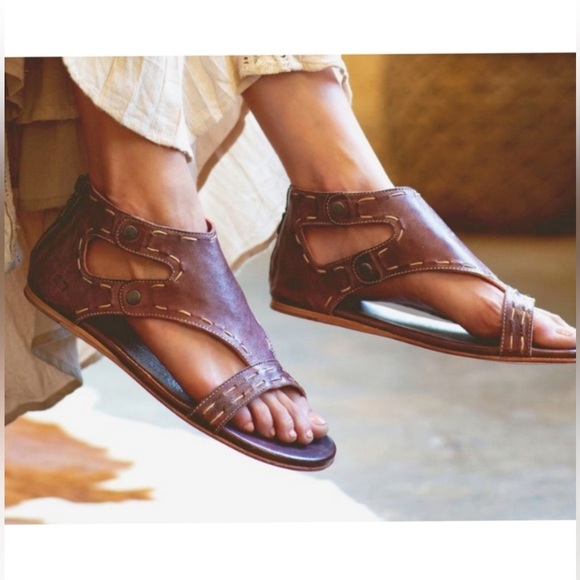 Bed Stu Soto S sandal with back zipper Teak Mason brown color Size 6.5 - Picture 1 of 15